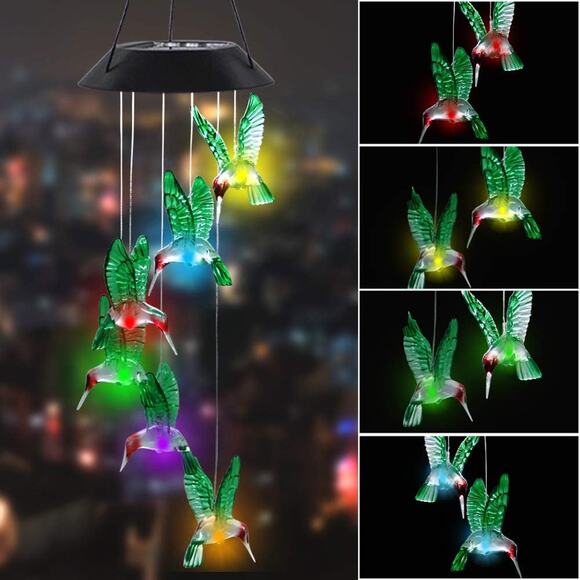 Merkury Solar Cascading Hummingbirds Color Changing LED Lights NEW - Picture 5 of 10